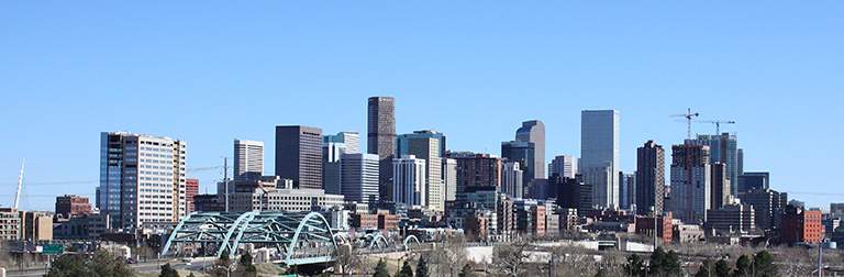 colorado denver skyline bridge